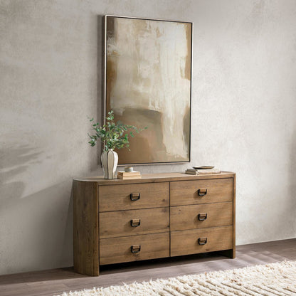 Kyrie 6-Drawer Oak Veneer Dresser