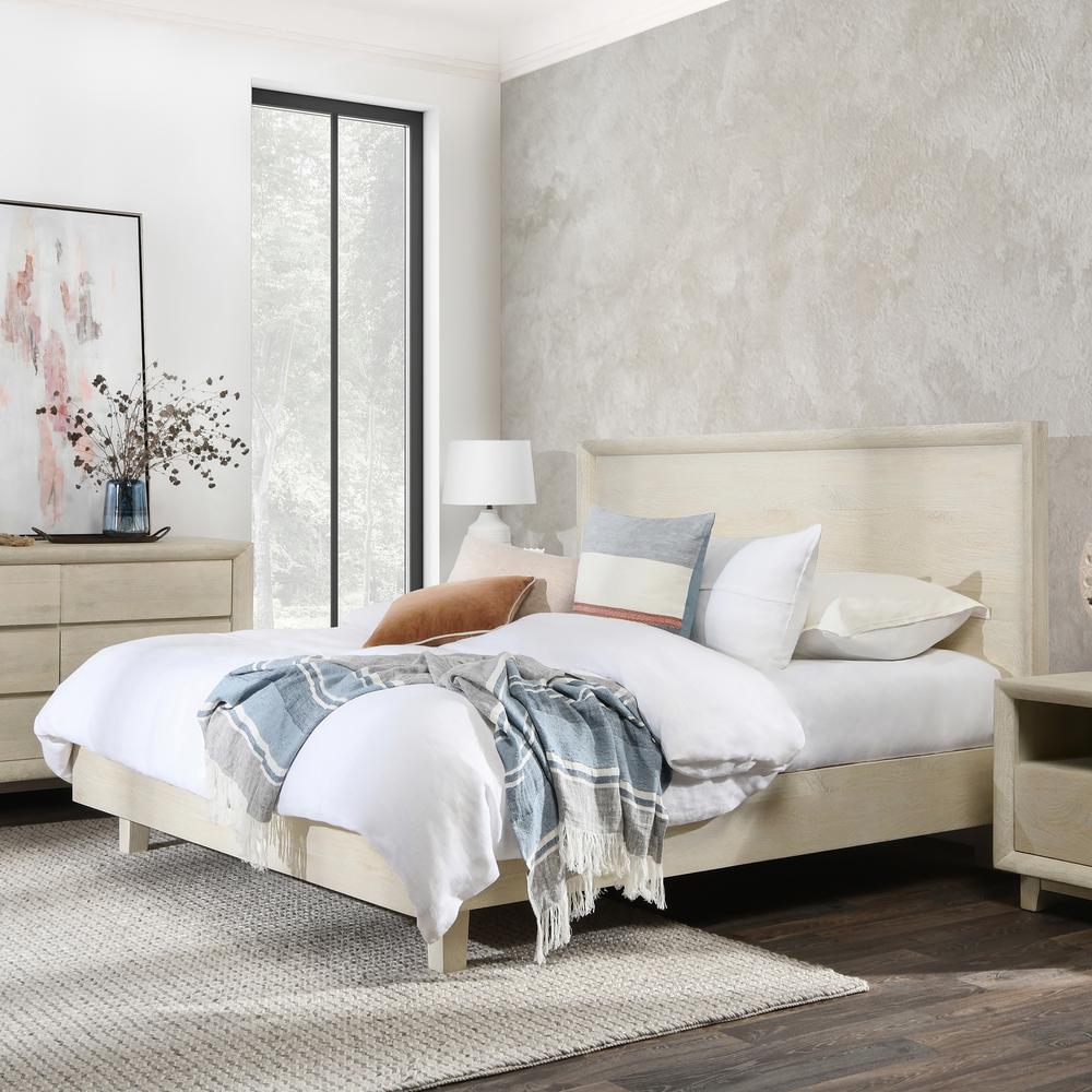 Reece Mango Wood California King Bed in White