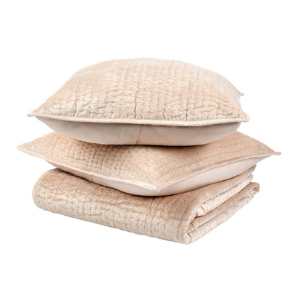 Dimitry 3-Piece 100% Rayon Velvet Nude King Quilt
