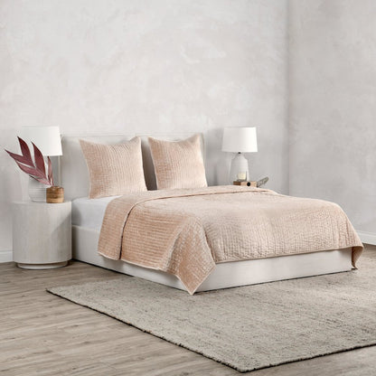 Dimitry 3-Piece 100% Rayon Velvet Nude King Quilt