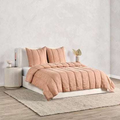Rowen 3-Piece Sustainable Fabric Clay King Quilt Set