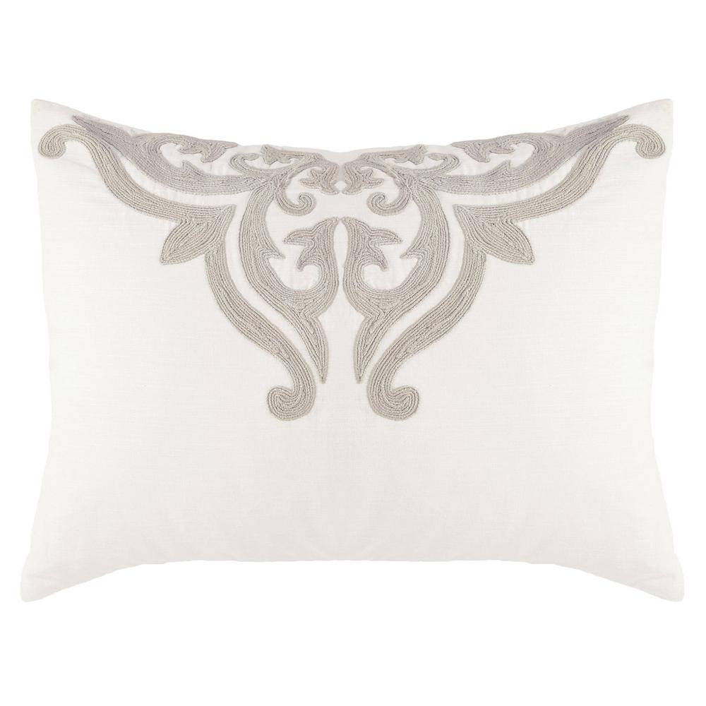 Kent 100% Cotton Embroidered Standard Sham , Ivory