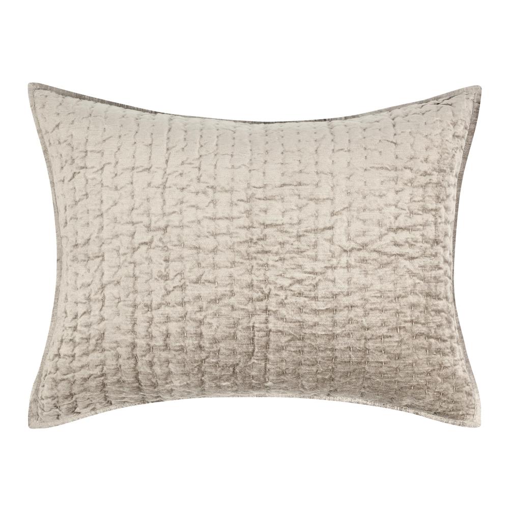 Dimitry 100% Rayon Velvet  Pebble Beige Standard Sham by Kosas Home