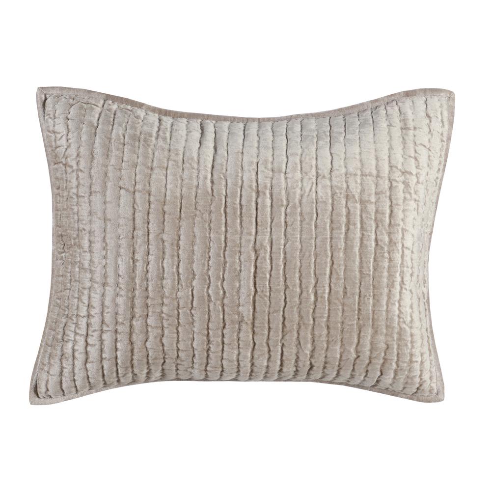 Dimitry 100% Rayon Velvet  Pebble Beige Standard Sham by Kosas Home
