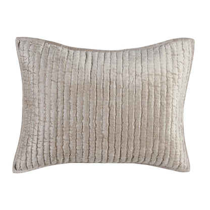 Dimitry 100% Rayon Velvet  Pebble Beige Standard Sham by Kosas Home