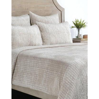 Dimitry 100% Rayon Velvet  Pebble Beige Standard Sham by Kosas Home