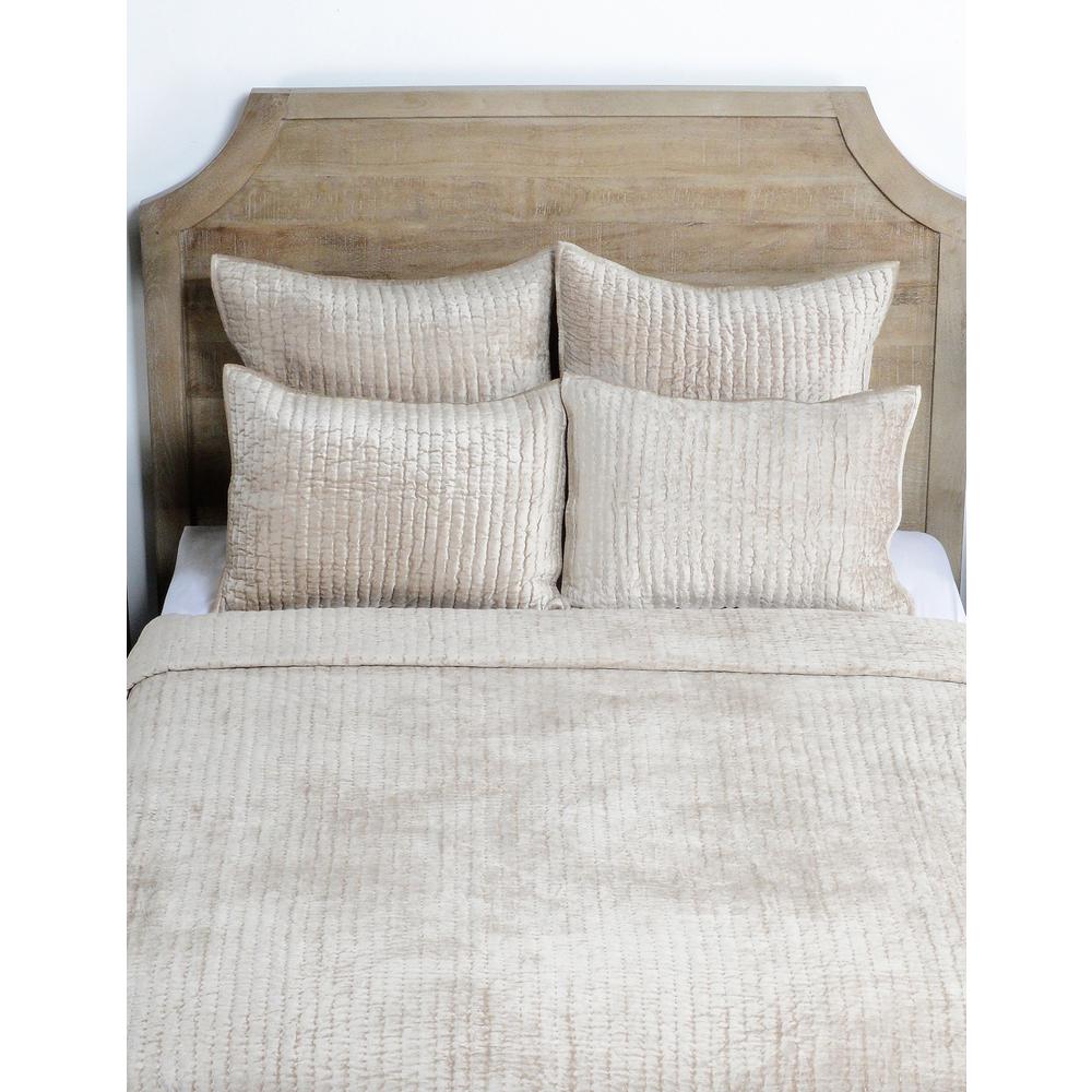 Dimitry 100% Rayon Velvet  Pebble Beige Standard Sham by Kosas Home