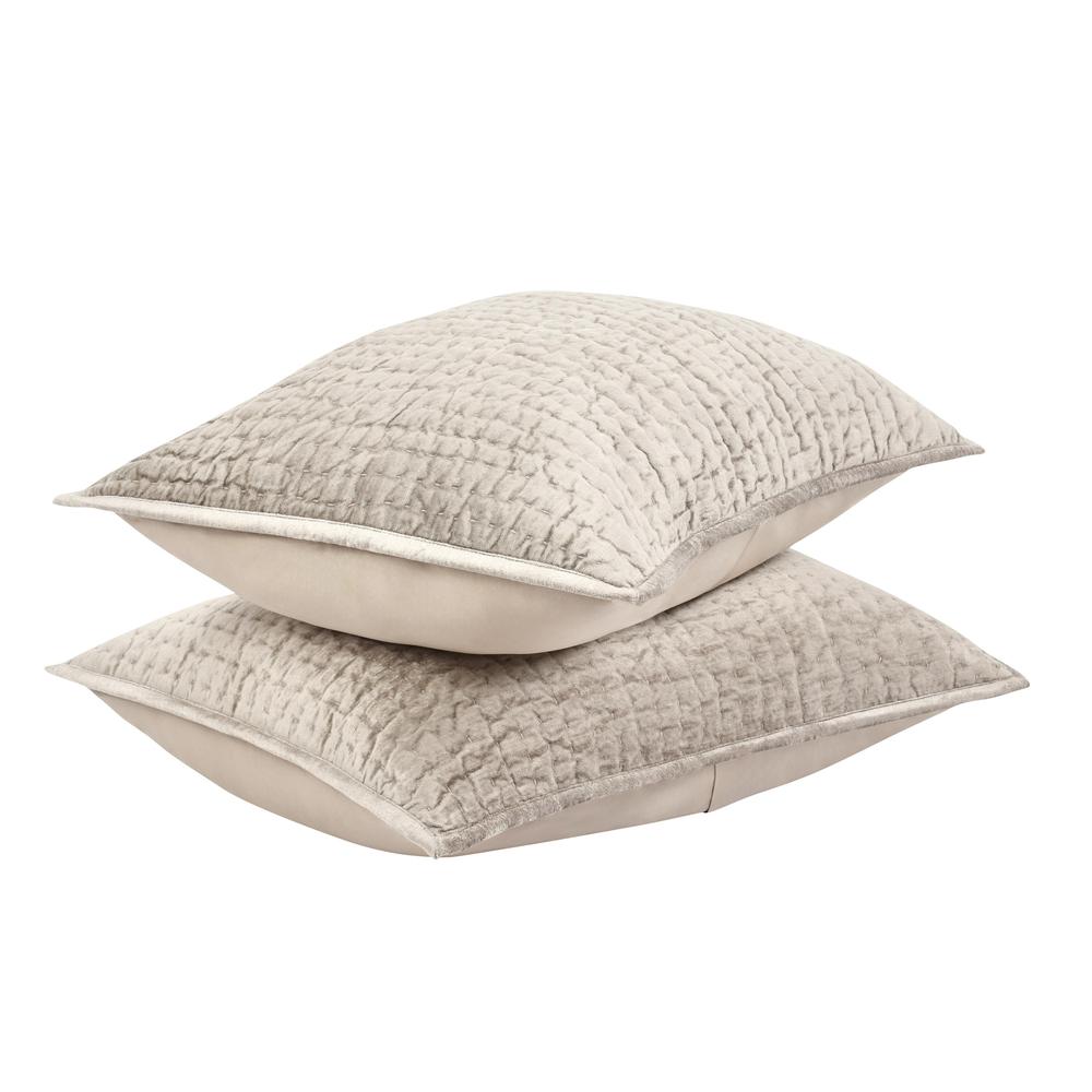 Dimitry 100% Rayon Velvet  Pebble Beige Standard Sham by Kosas Home