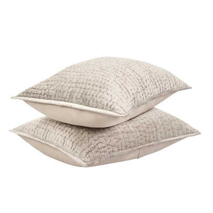 Dimitry 100% Rayon Velvet  Pebble Beige Standard Sham by Kosas Home