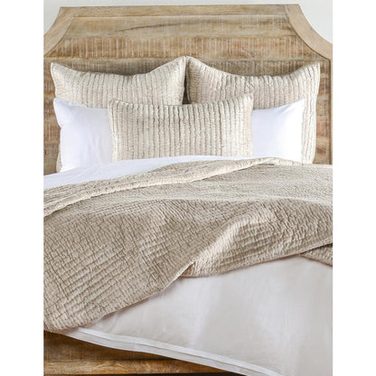 Dimitry 100% Rayon Velvet  Pebble Beige Standard Sham by Kosas Home
