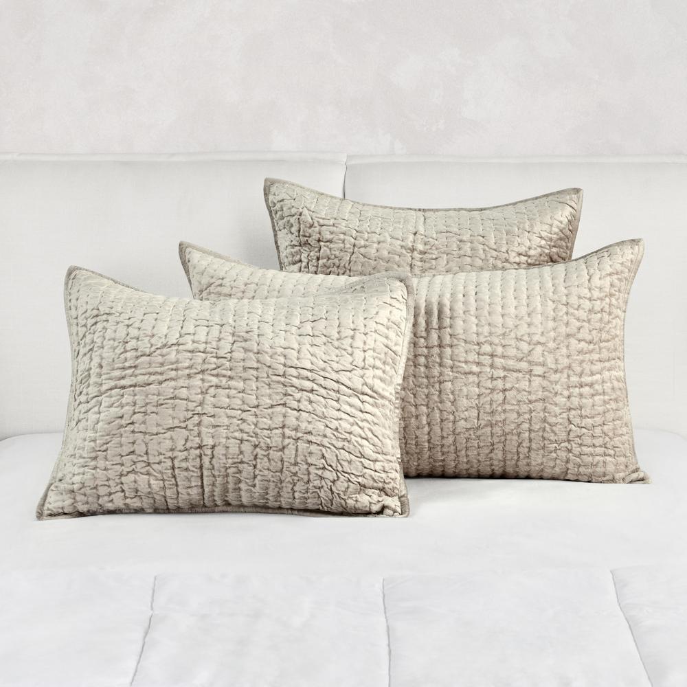 Dimitry 100% Rayon Velvet  Pebble Beige Standard Sham by Kosas Home