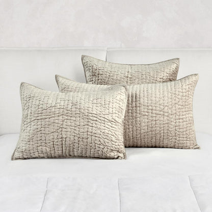 Dimitry 100% Rayon Velvet  Pebble Beige Standard Sham by Kosas Home