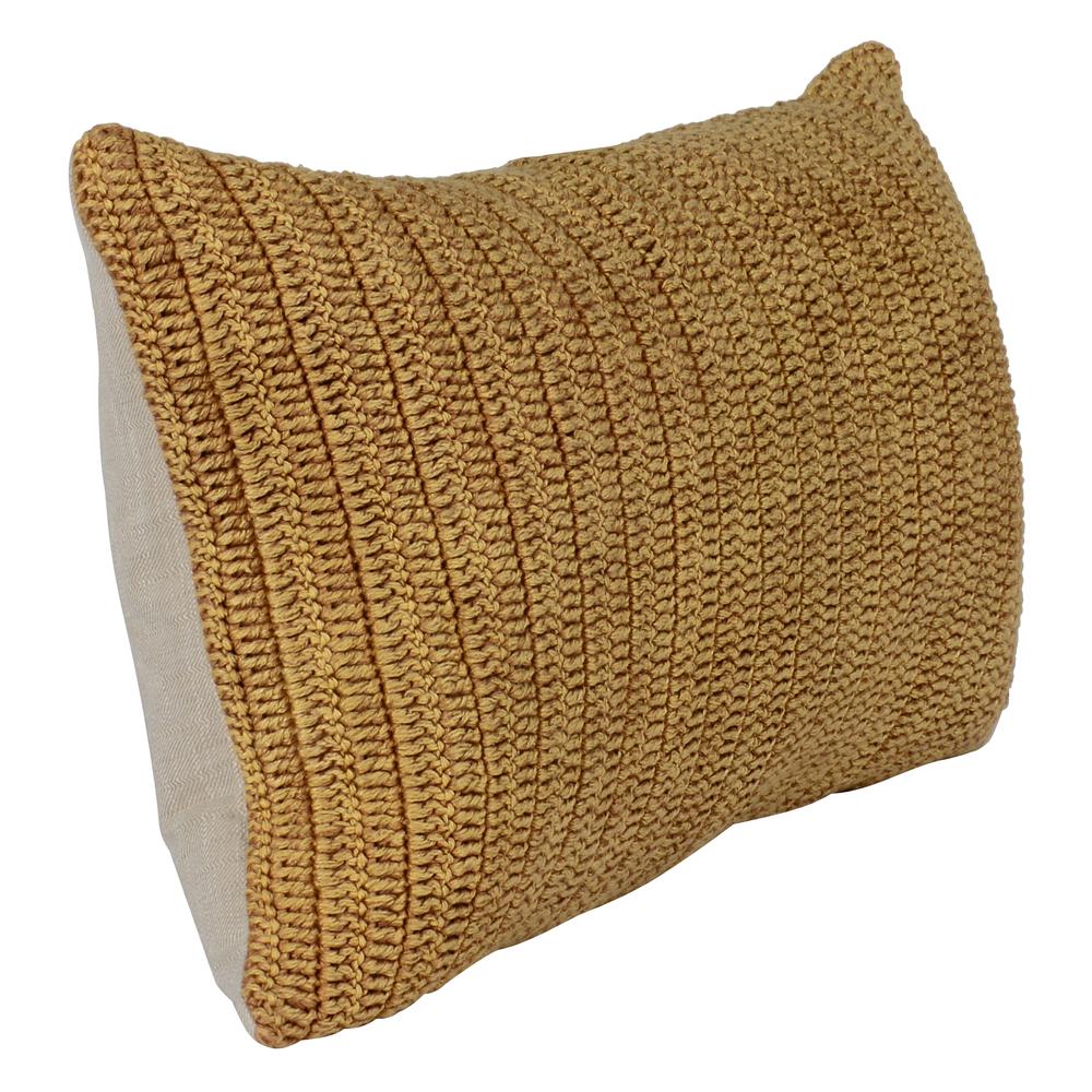 Nakeya Knitted 14"x 26" Throw Pillow, Honey