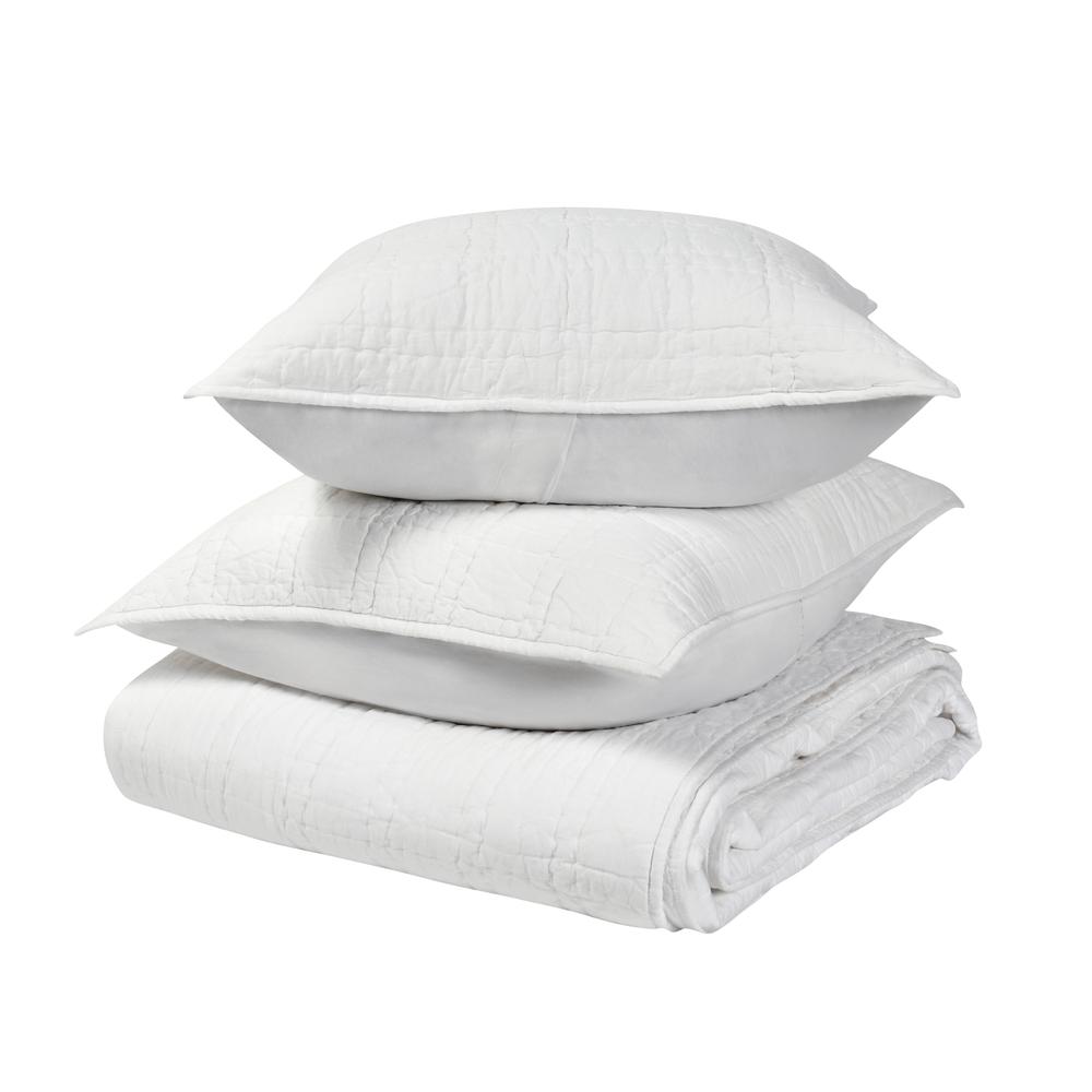 Hailee 100% Cotton White Queen Quilt with Silvadur Tech by Kosas Home
