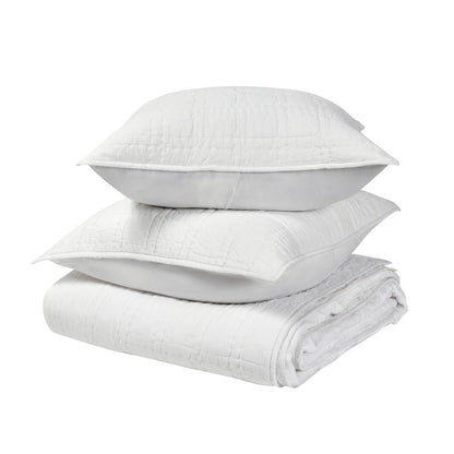 Hailee 100% Cotton White Queen Quilt with Silvadur Tech by Kosas Home