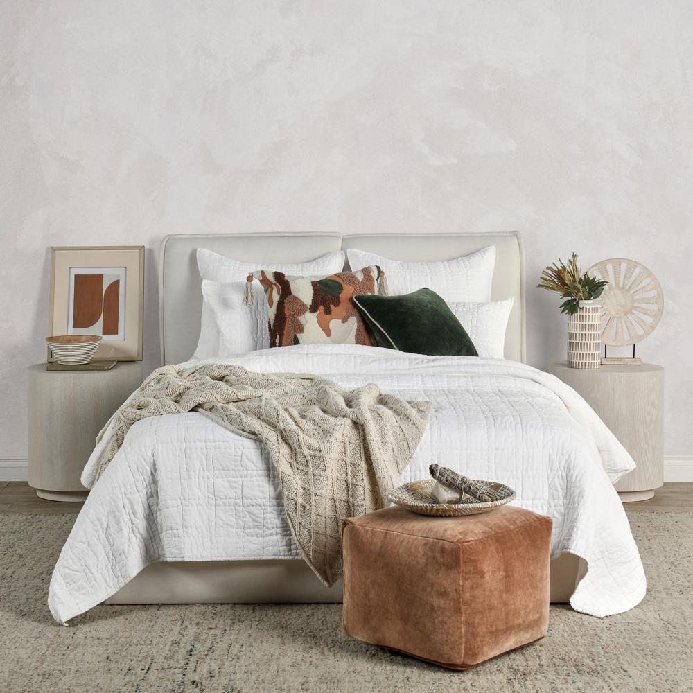 Hailee 100% Cotton White Queen Quilt with Silvadur Tech by Kosas Home