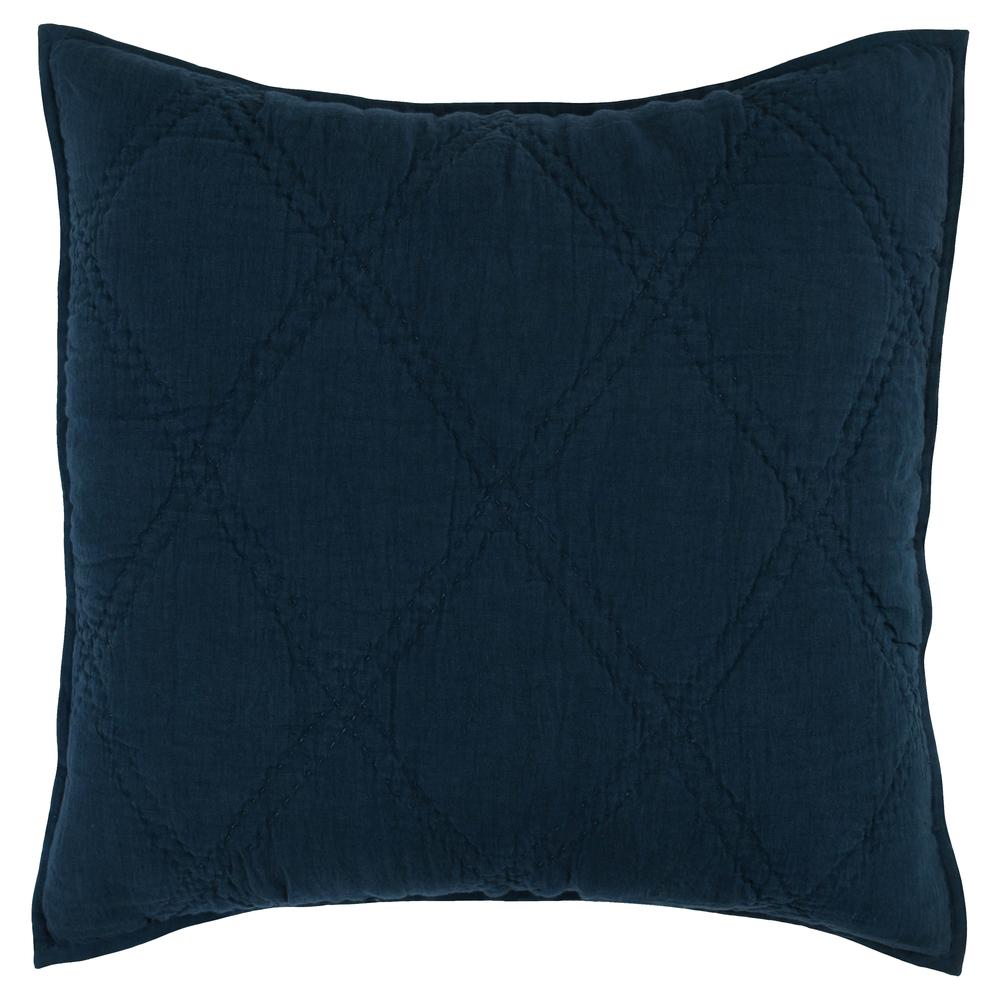 Casi 100% Belgian Flax Linen  Midnight Blue Euro Sham