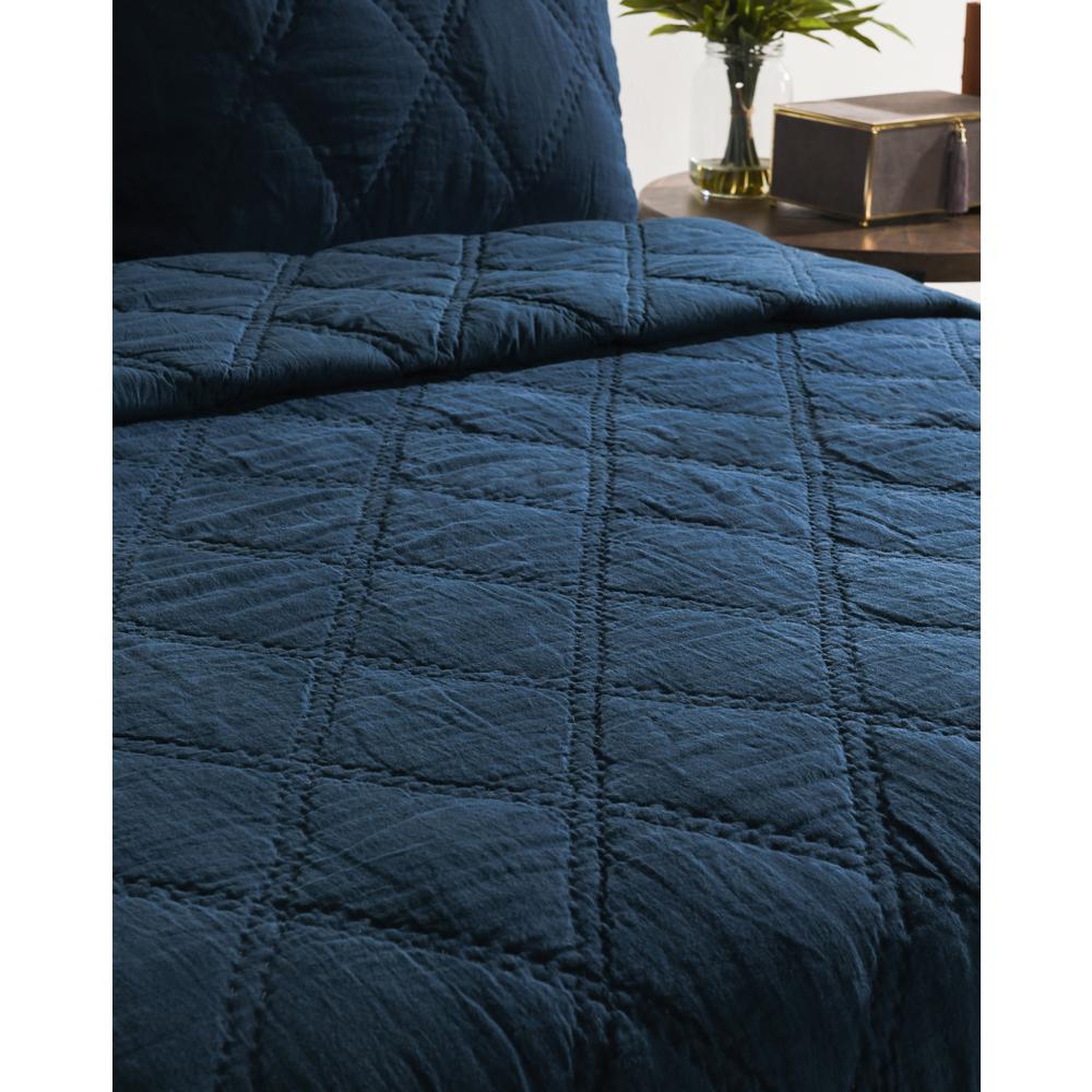 Casi 100% Belgian Flax Linen  Midnight Blue Euro Sham