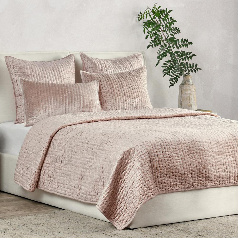 Dimitry 100% Rayon Velvet Bliss Pink Standard  Sham by Kosas Home