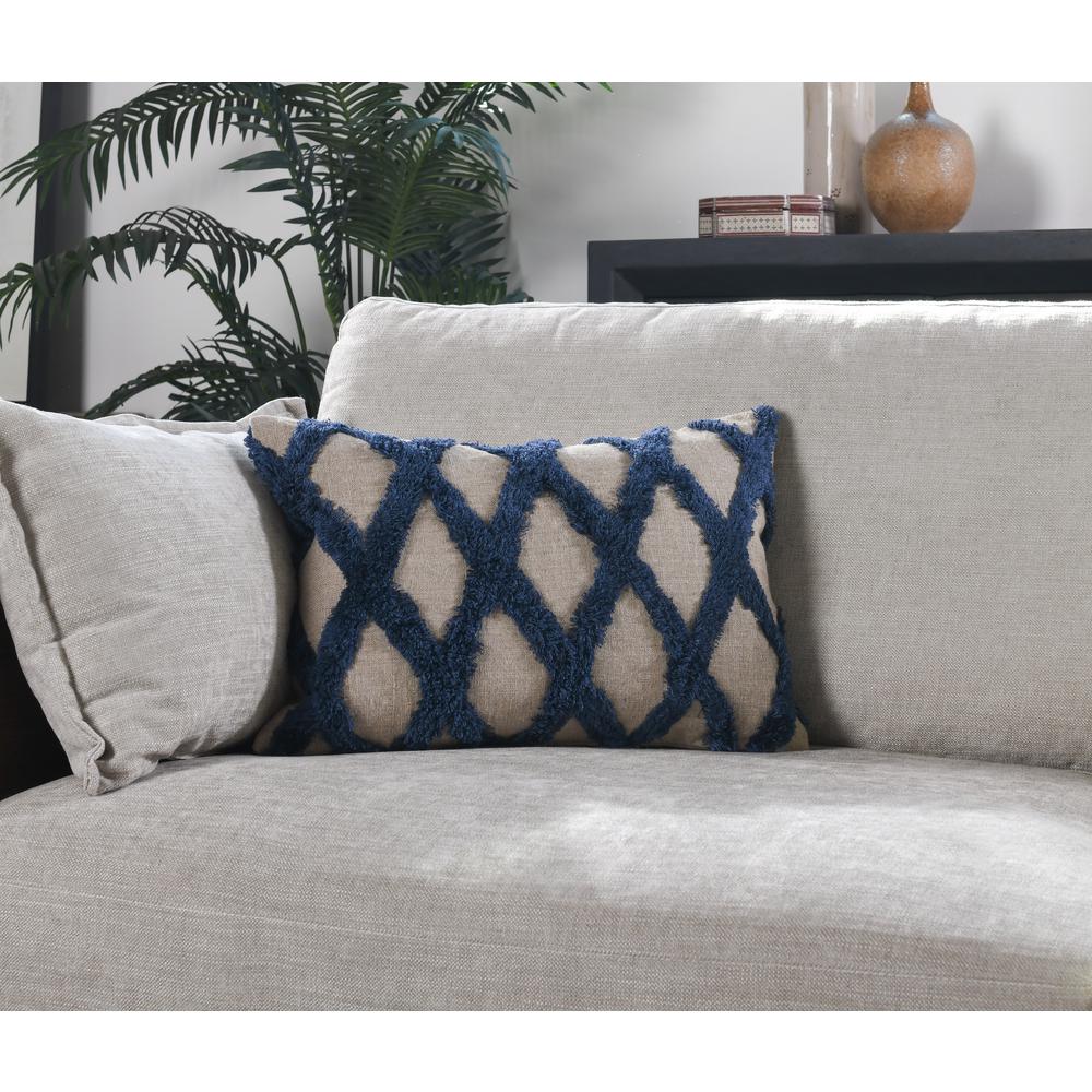 Evangeline 100% Linen 14"x 20" Throw Pillow in Blue by Kosas Home