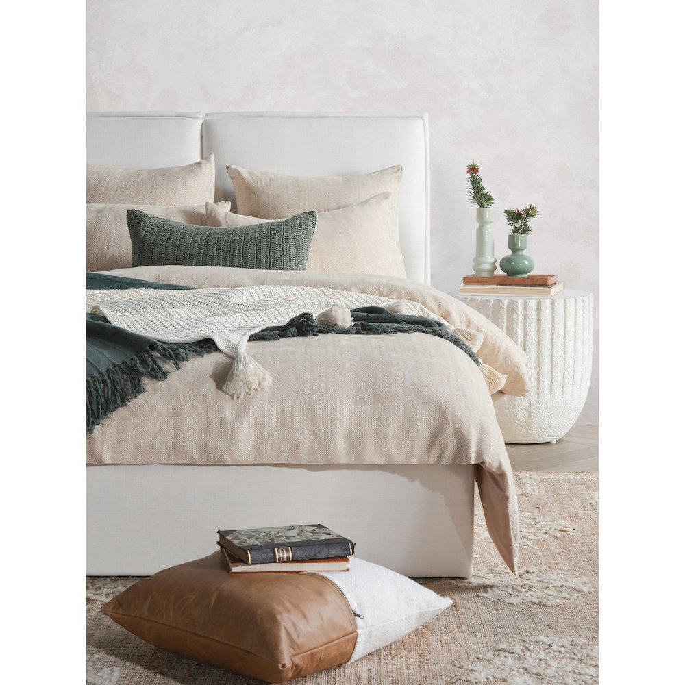 Lana 100% Cotton Embroidered Natural King Duvet by Kosas Home