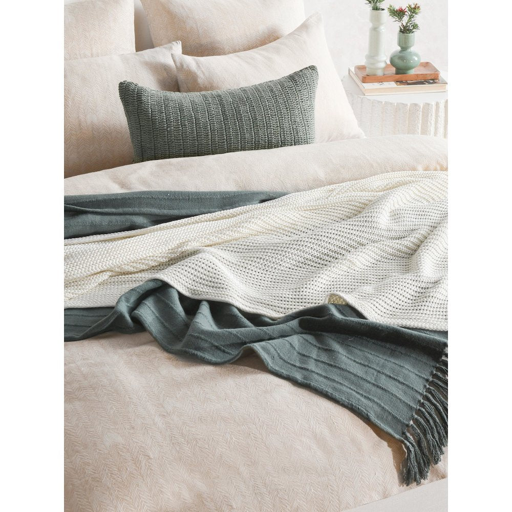 Lana 100% Cotton Embroidered Natural King Duvet by Kosas Home