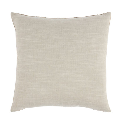 Hannah 22" 100% Cotton Fabric Throw Pillow, Natural