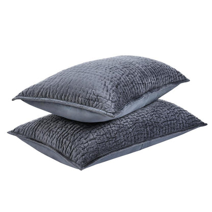 Dimitry 100% Rayon Velvet Sea Fog Blue King Sham by Kosas Home