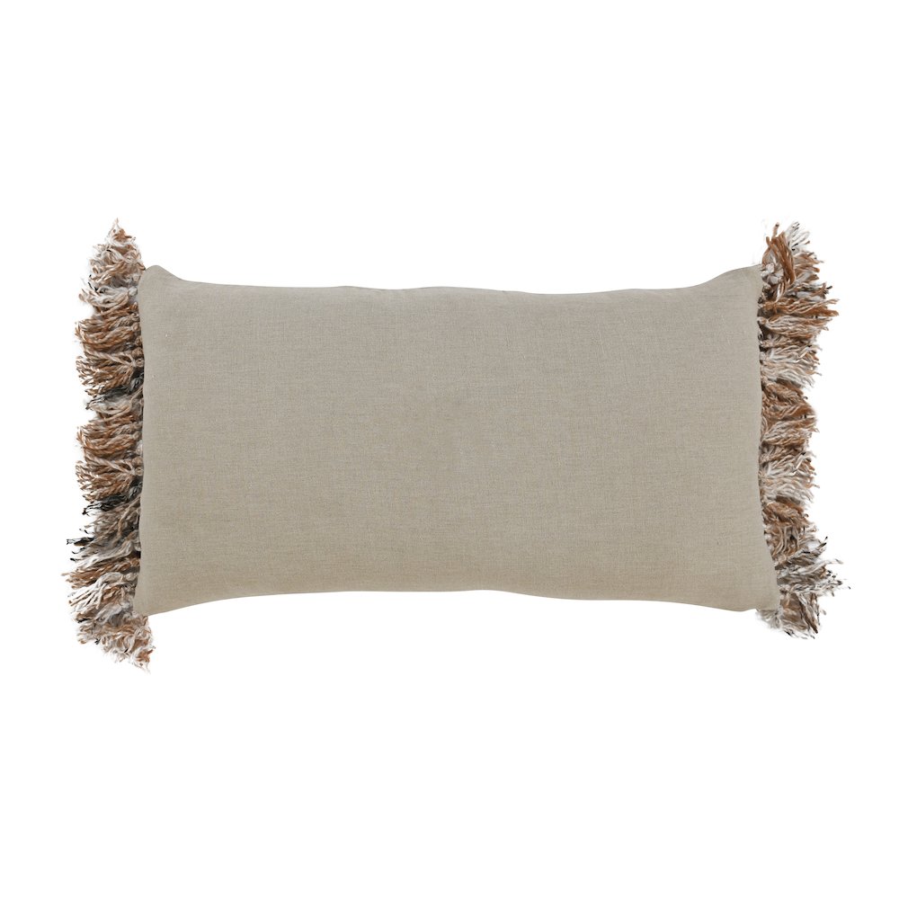 Farah 14"x26" Cotton Linen Blend Throw Pillow, Natural