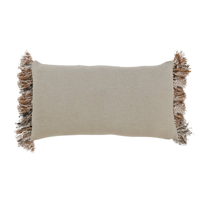 Farah 14"x26" Cotton Linen Blend Throw Pillow, Natural