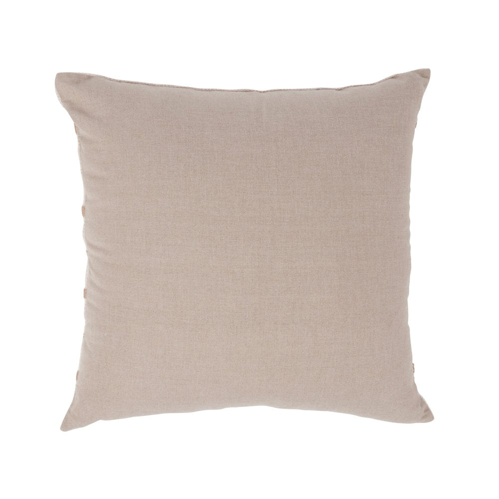 Lago 22" Cotton Weave Throw Pillow , Ivory/Natural