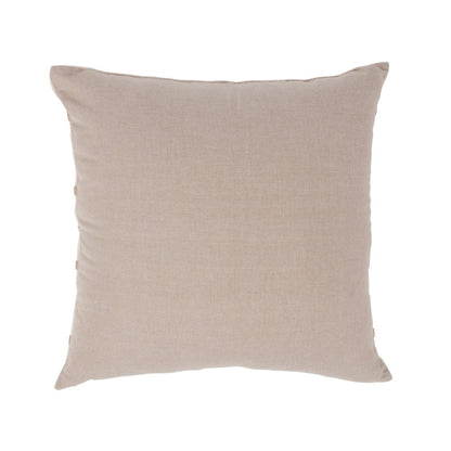 Lago 22" Cotton Weave Throw Pillow , Ivory/Natural
