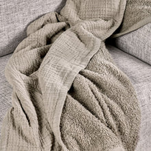 TC Cotton Linen Blend Beige 50"x70" Throw Blanket Blanket