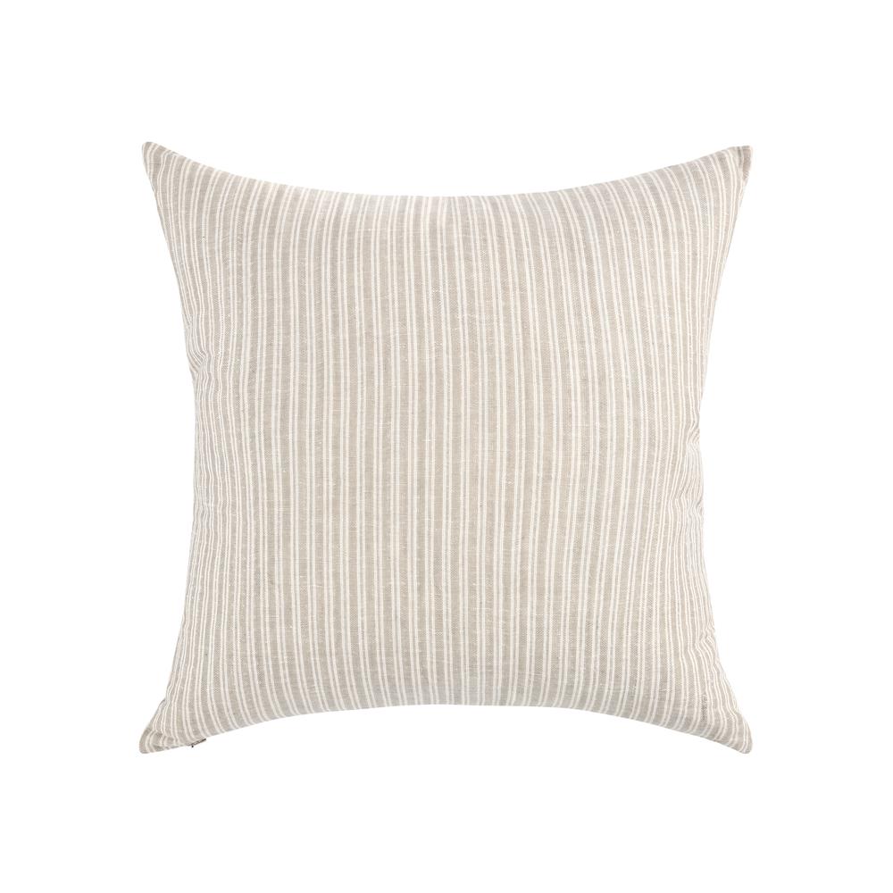 Camille 22" Cotton Linen Blend Throw Pillow, Natural Beige