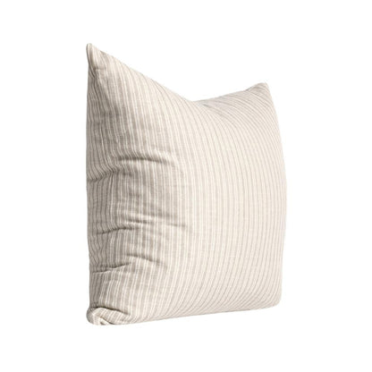 Camille 22" Cotton Linen Blend Throw Pillow, Natural Beige