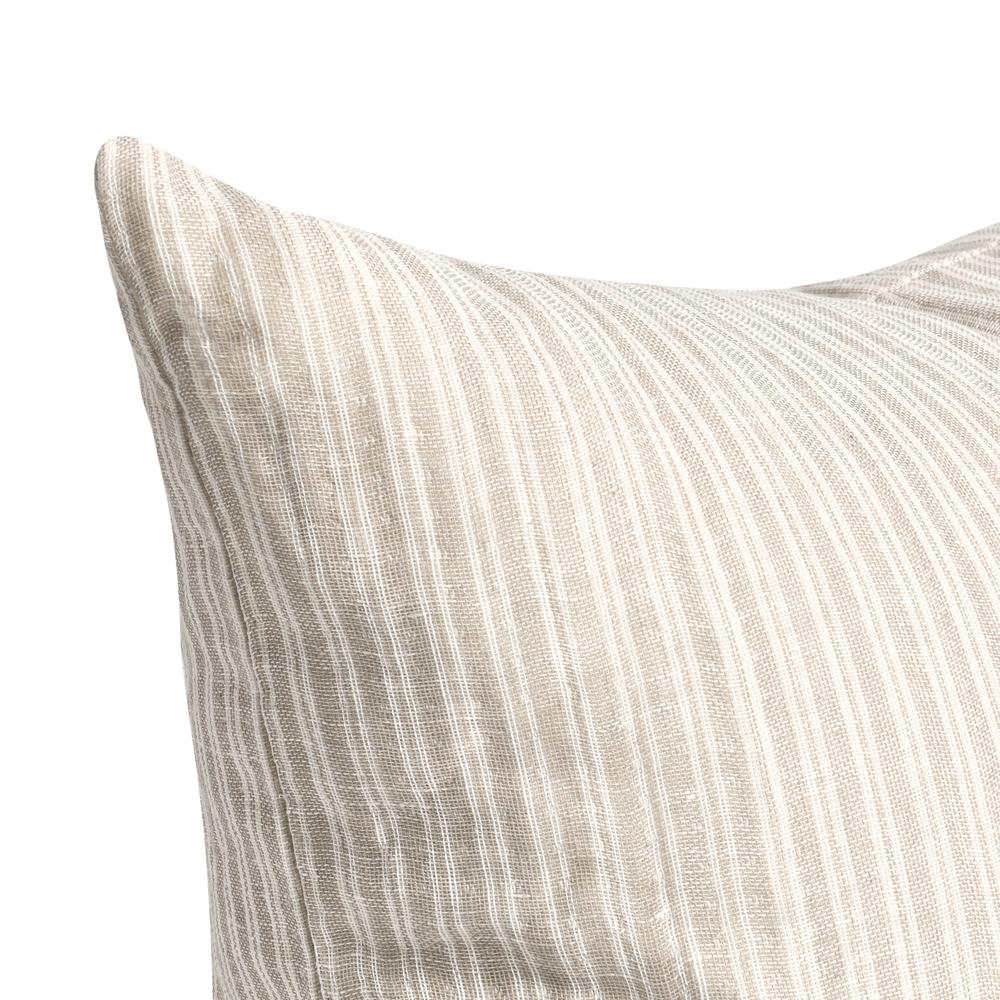 Camille 22" Cotton Linen Blend Throw Pillow, Natural Beige