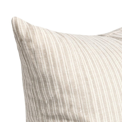 Camille 22" Cotton Linen Blend Throw Pillow, Natural Beige