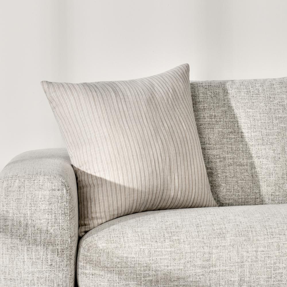 Camille 22" Cotton Linen Blend Throw Pillow, Natural Beige