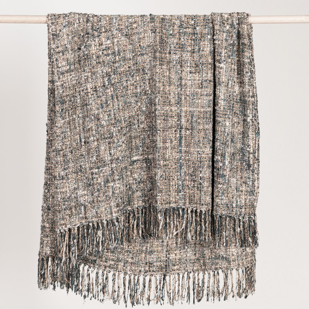 TC Recycled Cotton Blend Blue 50"x70" Woven Throw Blanket Blanket