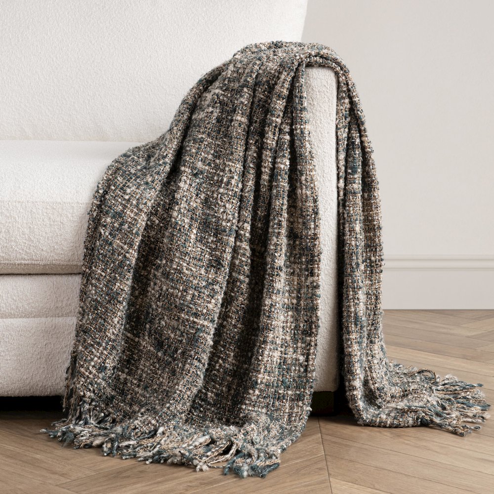 TC Recycled Cotton Blend Blue 50"x70" Woven Throw Blanket Blanket