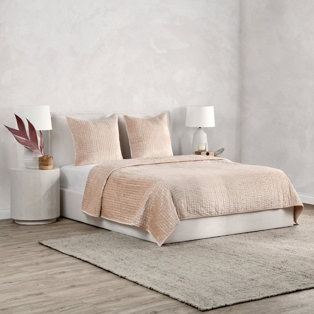Dimitry 100% Rayon Velvet Nude Euro Sham