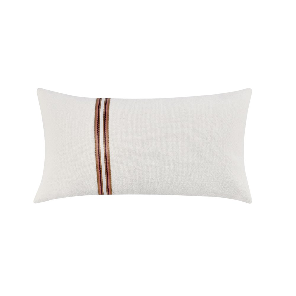 Ralph 14x26 Cotton Linen Fabric Throw Pillow, Ivory Sangria