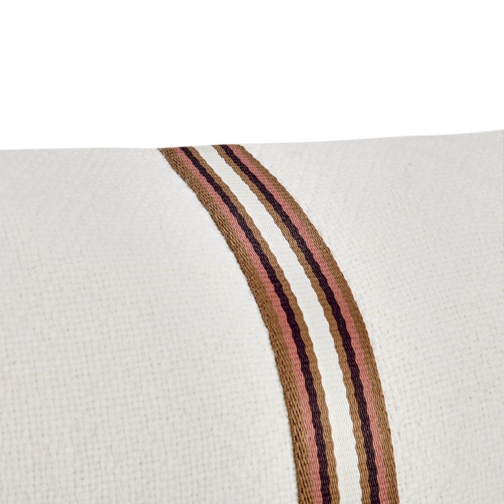 Ralph 14x26 Cotton Linen Fabric Throw Pillow, Ivory Sangria