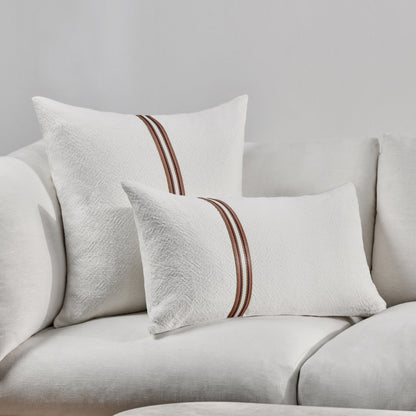 Ralph 14x26 Cotton Linen Fabric Throw Pillow, Ivory Sangria