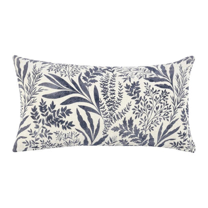 Mulberry 14"x26" Belgian Linen Blend Throw Pillow, Denim Blue