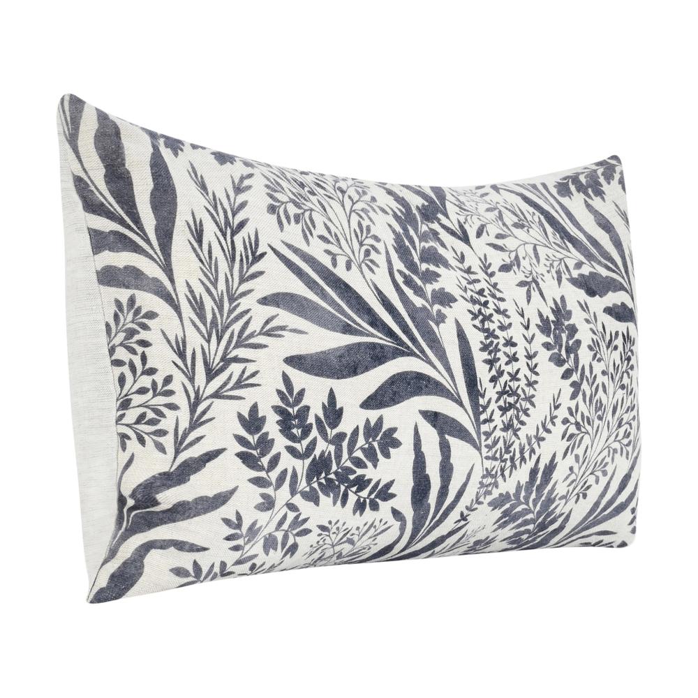 Mulberry 14"x26" Belgian Linen Blend Throw Pillow, Denim Blue