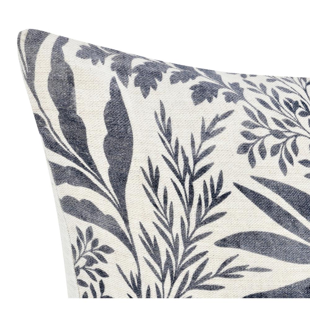 Mulberry 14"x26" Belgian Linen Blend Throw Pillow, Denim Blue