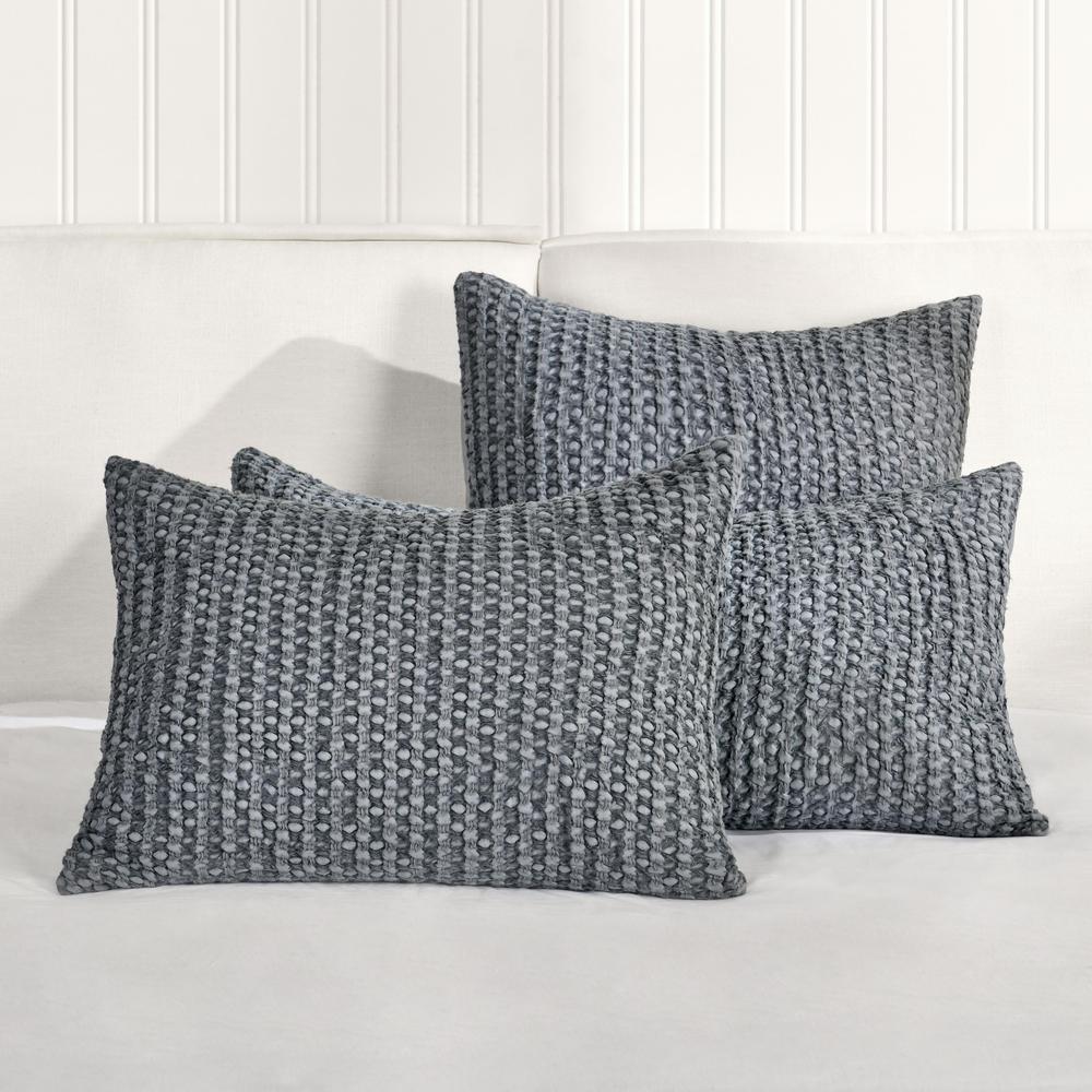 Colorman Cotton Linen Blend Fabric Marina Blue Standard Sham