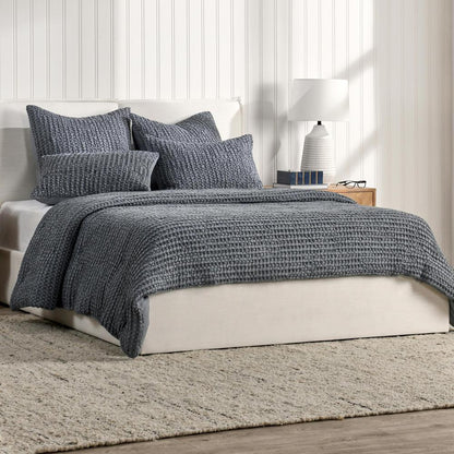 Colorman Cotton Linen Blend Fabric Marina Blue Standard Sham