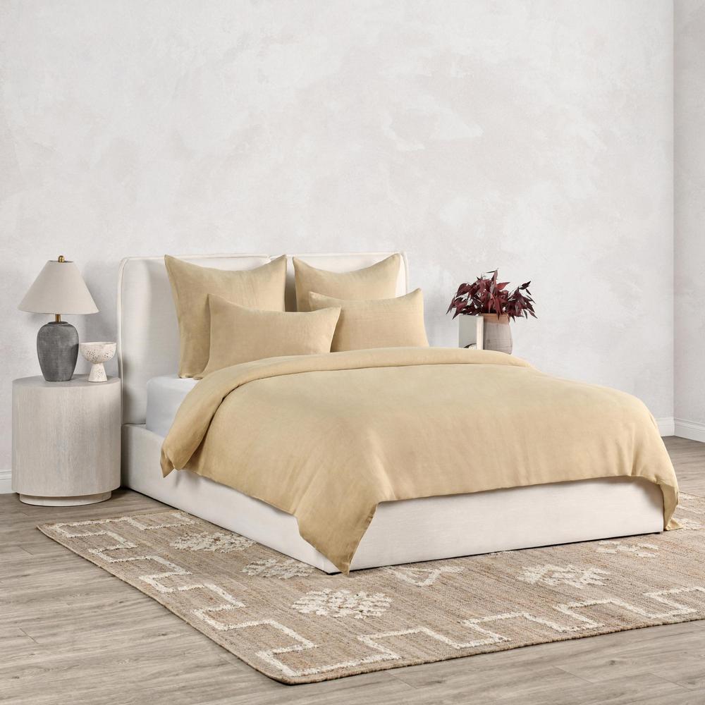 Paloma Hemp Fabric Ochre Amber King Duvet Set